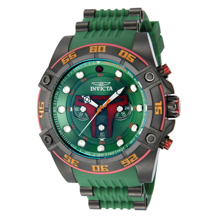 Invicta Men's Chronograph Watch - Star Wars Boba Fett Green and Red Dial Strap | 40084 ,