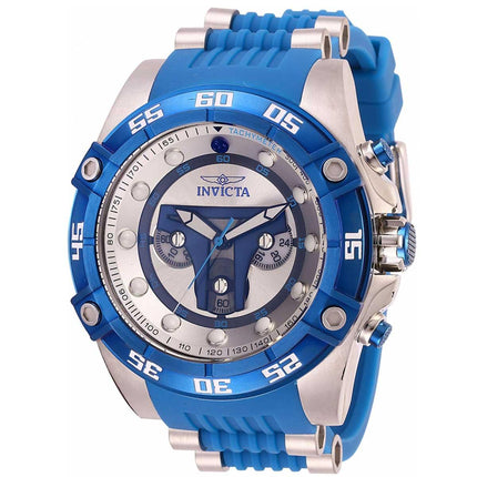 Invicta Men's Chronograph Watch - Star Wars Jango Fett Silver and Blue Strap | 27966 ,