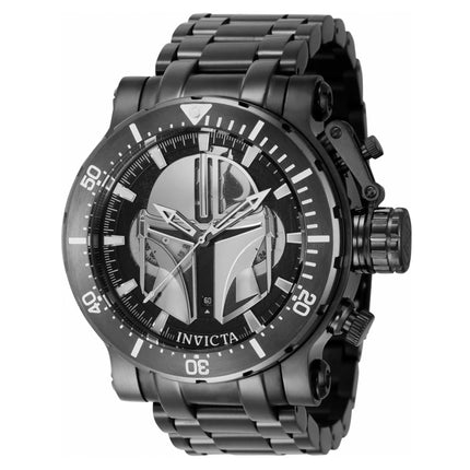 Invicta Men's Chronograph Watch - Star Wars Mandalorian Gunmetal Bracelet | 40611 ,