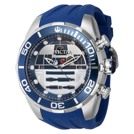 Invicta Men's Chronograph Watch - Star Wars R2-D2 Silver Tone and Blue Dial | 40078 ,