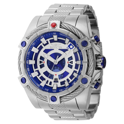Invicta Men's Chronograph Watch - Star Wars R2-D2 Silver Tone and Blue Dial | 40088 ,