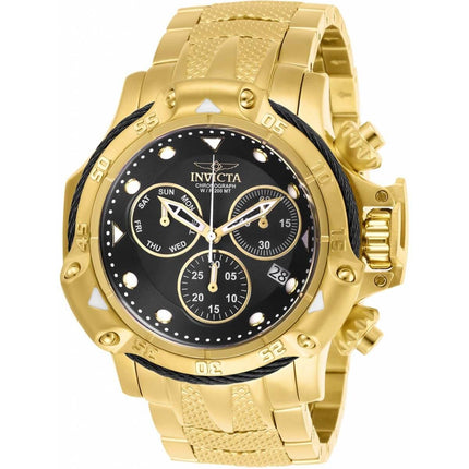 Invicta Men's Chronograph Watch - Subaqua Black Dial Yellow Gold Bracelet | 26724 ,