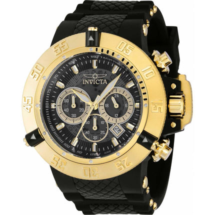 Invicta Men's Chronograph Watch - Subaqua Noma III Black and Gold Dial Strap | 38998 ,