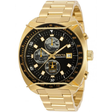 Invicta Men's Chronograph Watch - U.S. Army Quartz Yellow Gold Bracelet | 31841 ,