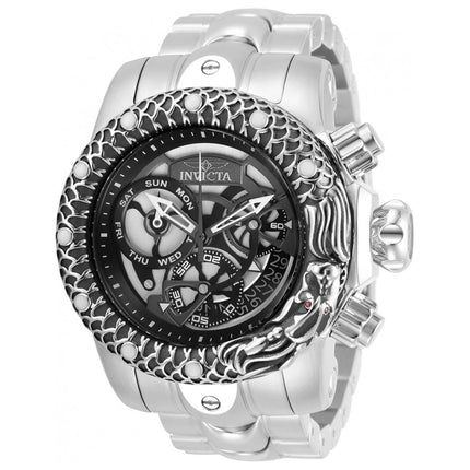 Invicta Men's Chronograph Watch - Venom Black and Silver Tone Dial Bracelet | 31498 ,