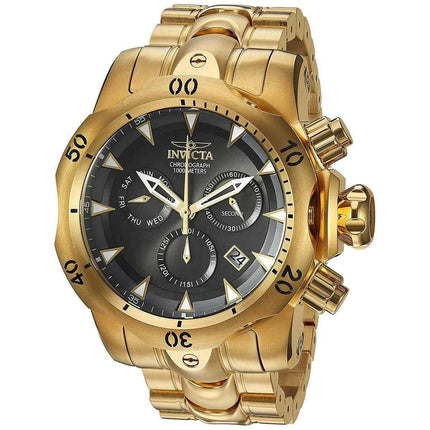 Invicta Men's Chronograph Watch - Venom Gunmetal Dial Yellow Gold Bracelet | 29644 ,