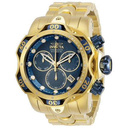 Invicta Men's Chronograph Watch - Venom Quartz Blue Dial Yellow Gold Bracelet | 29641 ,