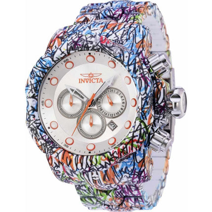 Invicta Men's Chronograph Watch - Venom Quartz Silver Tone Dial Aqua Bracelet | 35435 ,