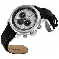 Invicta Men's Chronograph Watch - Vintage Silver Tone and Black Dial Strap | 37784 ,