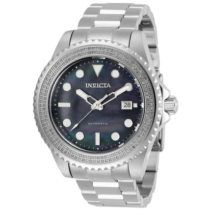 Invicta Men's Diamond Watch - Pro Diver Black MOP Dial Silver Tone Bracelet | 30325 ,