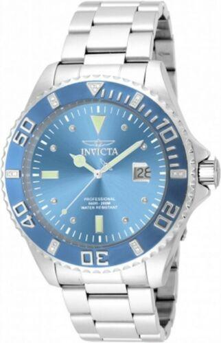 Invicta Men's Diamond Watch - Pro Diver Date Blue Dial Silver steel Bracelet | 17310 ,