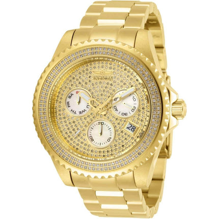 Invicta Men's Diamond Watch - Pro Diver MOP Dial Yellow Gold Bracelet | 30332 ,