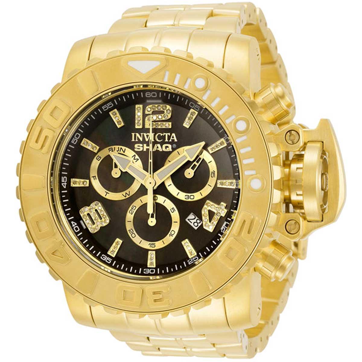 Invicta Men's Diamond Watch - Shaq Chronograph Black Dial Bracelet