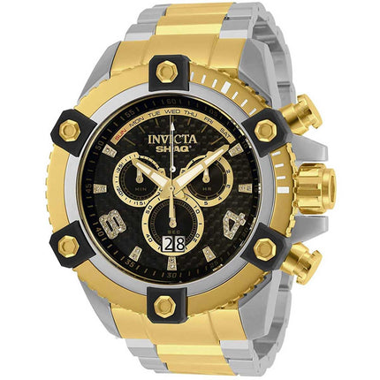 Invicta Men's Diamond Watch - Shaq Quartz Black Dial Two Tone Bracelet | 33727 ,