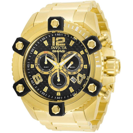 Invicta Men's Diamond Watch - Shaq Quartz Black Dial Yellow Gold Bracelet | 33715 ,