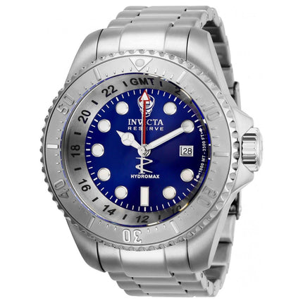 Invicta Men's GMT Watch - Reserve Hydromax Blue Dial Stainless Steel Bracelet | 29727 ,