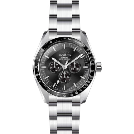 Invicta Men's GMT Watch - Specialty Chrono Black Dial Silver Tone Bracelet | 45967 ,