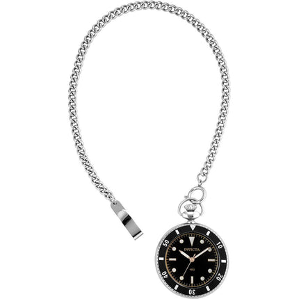 Invicta Men's Japanese Quartz Pocket Watch - Vintage Rotating Bezel Black Dial | 34400 ,