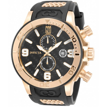 Invicta Men's Japanese Quartz Watch - Jason Taylor Chrono Black and RG Strap | 33981 ,