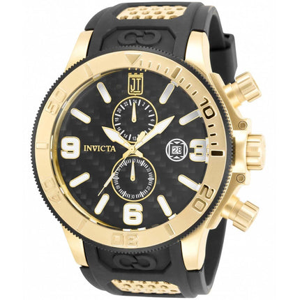Invicta Men's Japanese Quartz Watch - Jason Taylor Chrono Black and YG Strap | 33980 ,