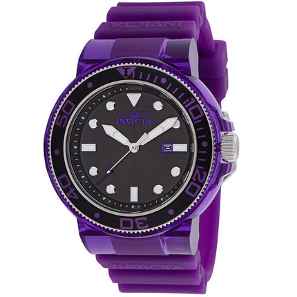 Invicta Men's Japanese Quartz Watch - Pro Diver Black Dial Purple Rubber Strap | 35194 ,