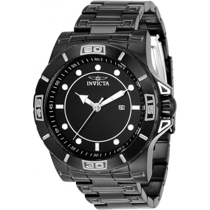 Invicta Men's Japanese Quartz Watch - Pro Diver Black Dial Steel Bracelet | 35427 ,