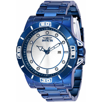 Invicta Men's Japanese Quartz Watch - Pro Diver Silver Dial Blue Bracelet | 35431 ,