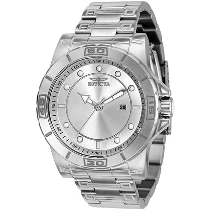 Invicta Men's Japanese Quartz Watch - Pro Diver Silver Dial Steel Bracelet | 35428 ,