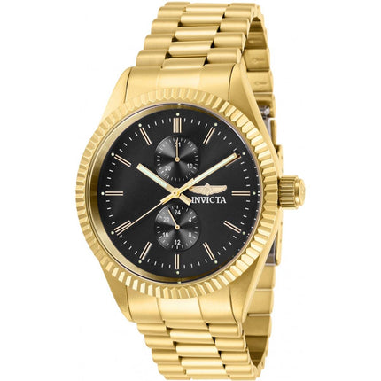 Invicta Men's Japanese Quartz Watch - Specialty Black Dial Steel Bracelet | 29427 ,