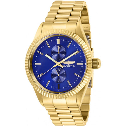Invicta Men's Japanese Quartz Watch - Specialty Blue Dial Yellow Gold Steel | 29430 ,