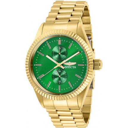 Invicta Men's Japanese Quartz Watch - Specialty Green Dial Yellow Gold Steel | 29429 ,