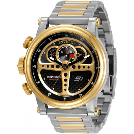 Invicta Men's Lefty Watch - S1 Rally Chronograph Black Dial Two Tone Bracelet | 30578 ,