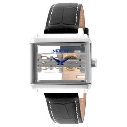 Invicta Men's Mechanical Watch - Objet D Art Skeleton Silver Tone Dial Strap | 32170 ,