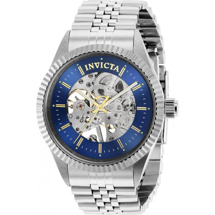 Invicta Men's Mechanical Watch - Specialty Blue Skeleton Dial Steel Bracelet | 36438 ,