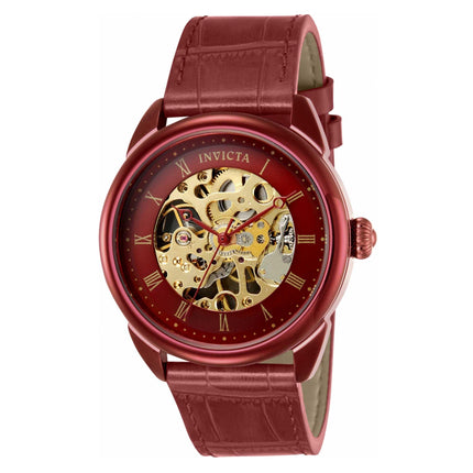 Invicta Men's Mechanical Watch - Specialty Semi-Skeleton Dial Red Strap | 40738 ,