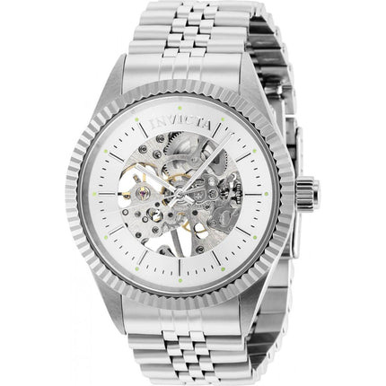 Invicta Men's Mechanical Watch - Specialty Silver Skeleton Dial SS Bracelet | 36436 ,