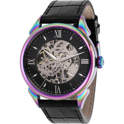 Invicta Men's Mechanical Watch - Vintage Black and Silver Semi Skeleton Dial | 38166 ,