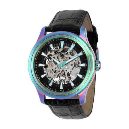 Invicta Men's Mechanical Watch - Vintage Black Skeleton Dial Iridescent Case | 37963 ,