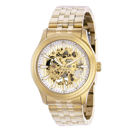 Invicta Men's Mechanical Watch - Vintage Gold Tone Skeleton Dial Bracelet | 37966 ,