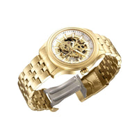 Invicta Men's Mechanical Watch - Vintage Gold Tone Skeleton Dial Bracelet | 37966 ,