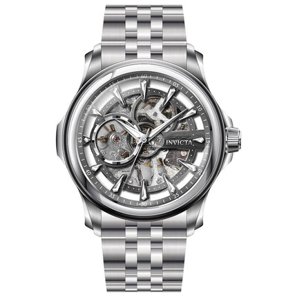 Invicta Men's Mechanical Watch - Vintage Grey Skeleton Dial Bracelet | 37945 ,