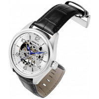Invicta Men's Mechanical Watch - Vintage Skeleton Dial Black Leather Strap | 37930 ,