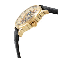 Invicta Men's Mechanical Watch - Vintage Skeleton Dial Yellow Gold Case Strap | 37956 ,