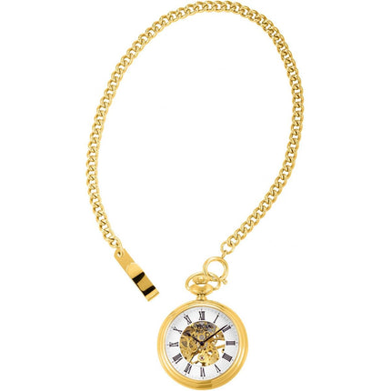 Invicta Men's Pocket Watch - Objet D Art Mechanical Yellow Gold SS Chain | 32290 ,
