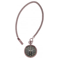 Invicta Men's Pocket Watch - Vintage Japanese Quartz Grey Dial Brown Chain | 34570 ,