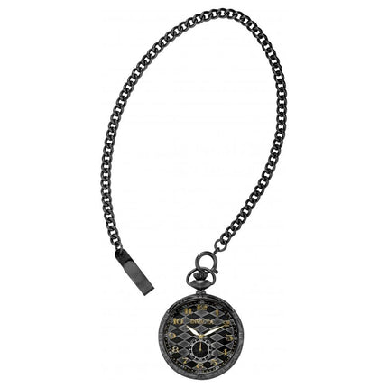Invicta Men's Pocket Watch - Vintage Quartz Black and Grey Dial SS Case | 34571 ,