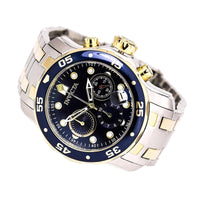 Invicta Men's Pro Diver Chronograph Watch - Quartz Blue Dial Two Tone Bracelet | 0077 ,