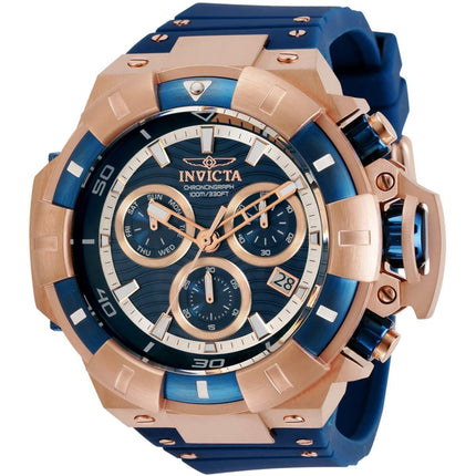 Invicta Men's Quartz Chronograph Watch - Akula Blue and RG Dial Strap | 31900 ,