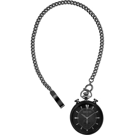 Invicta Men's Quartz Pocket Watch - Vintage Chronograph Black Dial SS Case | 34456 ,