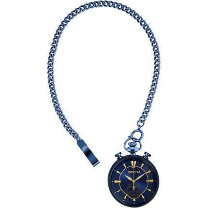 Invicta Men's Quartz Pocket Watch - Vintage Chronograph Blue Dial SS Case | 34455 ,